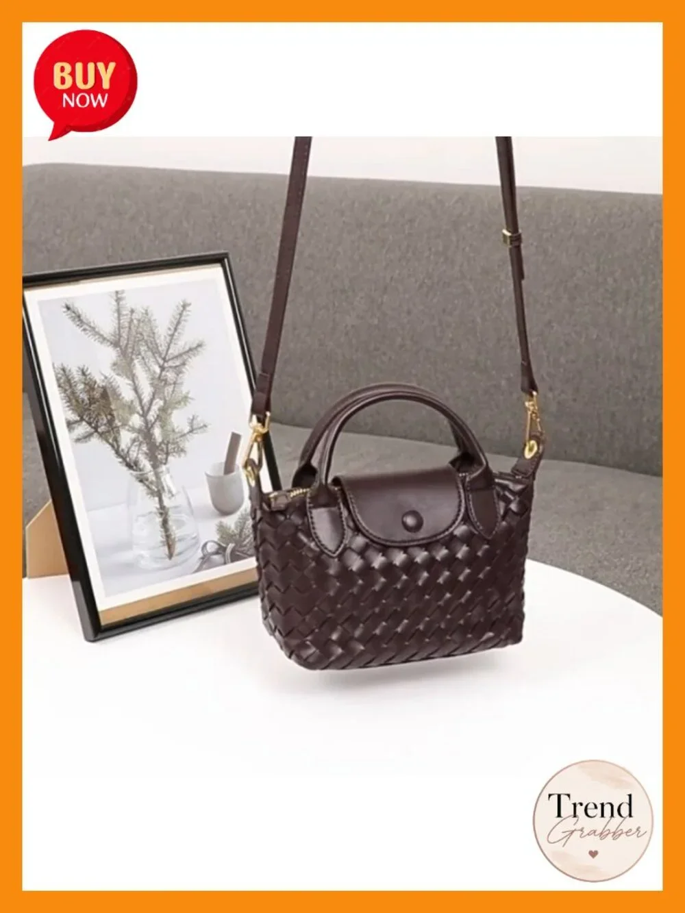 Braided Faux Leather Satchel Handbag with Top Handle Crossbody Strap